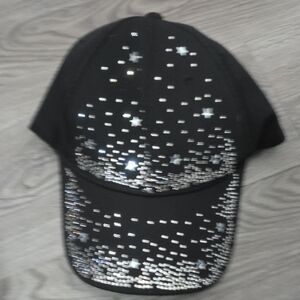 T.J.Maxx Black and Silver Star-Studded Cap
